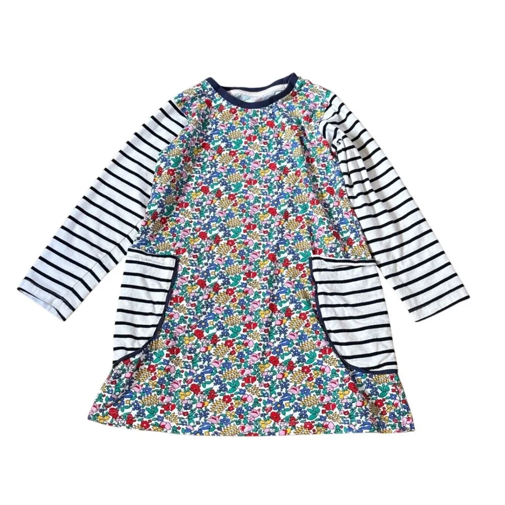 Zhongshan Baister Floral‎ Stripe Mixed Print Dress Kids Multicolor SIZE 6Y
